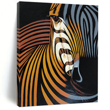 Load image into Gallery viewer, “Color - Swirled Zebra” - Vibrant Striped Animal Art on Canvas DKH1447