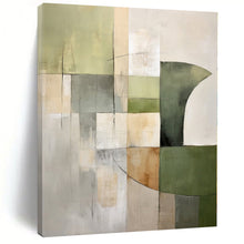 Load image into Gallery viewer, Large - Scale Green - Gray Geometric Abstract Acrylic Art for Modern Living Room & Office Lounge LargeART0394