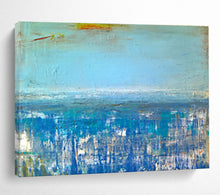 Load image into Gallery viewer, Blue - Toned Abstract Sea Painting On Canvas DKH389