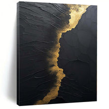 Load image into Gallery viewer, Grand Hand - painted Black & Gold Textured Acrylic Art for Luxe Hallways LargeART0167