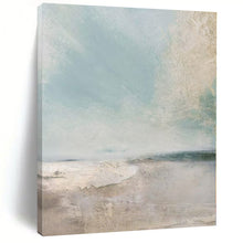 Load image into Gallery viewer, Light Blue Coastal Abstract Canvas Painting, Ideal for Beach House Living Room & Serene Home Office LargeART1158