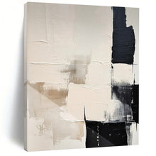 Load image into Gallery viewer, “Monochrome Blocks” – Beige, Black & White Textured Abstract Acrylic DTP056