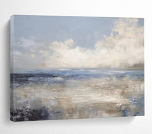 Load image into Gallery viewer, Coastal Abstract Painting with Soft Blues On Canvas for Beach House Dining Room & Relaxation Corner DKH337