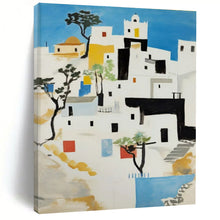 Load image into Gallery viewer, Mediterranean Village Art for Coastal Home & Travel - Inspired Living Room LargeART0882