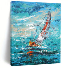 Load image into Gallery viewer, Impasto Sailing Adventure Art for Nautical Beach House & Coastal Restaurant LargeART0915