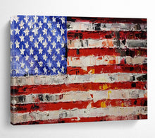 Load image into Gallery viewer, Hand - painted Textured American Flag Acrylic Art for Patriotic Home Decor LargeART1735
