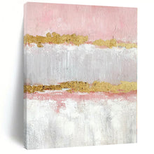 Load image into Gallery viewer, Grand Hand - painted Pink and Gold Elegance Acrylic Art for Glamorous Dining Rooms LargeART0207