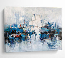 Load image into Gallery viewer, Cool - Toned Abstract Harbor Scene for Coastal Home Office & Nautical - Themed Lounge DKH162