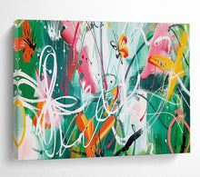 Load image into Gallery viewer, Whimsical Butterfly Abstract Painting for Bohemian Garden & Creative Studio DKH223