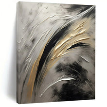 Load image into Gallery viewer, Gold - Silver - Black Flow Acrylic Art for Luxury Bedroom & Hotel Lobby LargeART0834