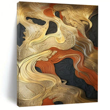 Load image into Gallery viewer, Golden - Wave Abstract Acrylic for Luxury Bedroom & High - End Restaurant LargeART0822