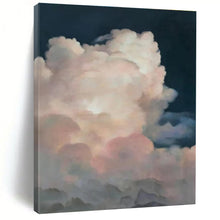 Load image into Gallery viewer, Pink Clouds on Dark Sky Abstract Painting, Suited for Dreamy Nursery & Relaxing Reading Nook LargeART1449