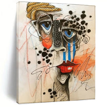 Load image into Gallery viewer, “Abstract Face Doodle” - Expressive Figurative Art on Canvas DKH1621