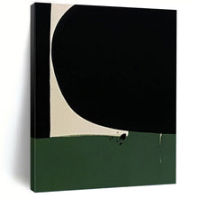Load image into Gallery viewer, “Black, Green, and White Shapes” - Black, Green, White Abstract Art on Canvas DKH1214