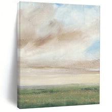 Load image into Gallery viewer, Green & Brown Abstract Field Art, Perfect for Rustic Bedroom & Calm Office LargeART2117