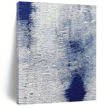 Load image into Gallery viewer, Blue & White Textured Abstract Painting, Suited for Coastal Bathroom & Nautical - Themed Study LargeART1359