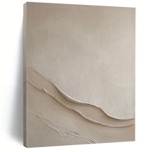 Load image into Gallery viewer, Beige Textured Waves Acrylic Art, Nice for Minimalist Bedroom & Serene Office LargeART1068