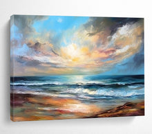 Load image into Gallery viewer, Vibrant Seaside Sunset - Idyllic Living Room or Bedroom Art LargeART1511