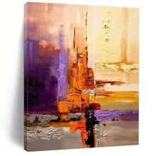 Load image into Gallery viewer, “Abstract Cityscape Layers” – Textured Oil Painting with Warm & Cool Hues DTP278