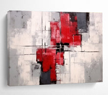 Load image into Gallery viewer, Red - Gray Geometric Abstract Painting for Contemporary Office & Urban - Style Loft DKH269