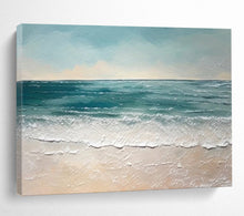 Load image into Gallery viewer, Textured Seaside Scene with Turquoise Waves Abstract acrylic painting DLZ062