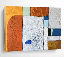 Load image into Gallery viewer, Hand - painted Substantial Textured Geometric Abstract in Warm Colors Acrylic Art for Cozy Family Rooms LargeART1807