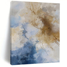 Load image into Gallery viewer, “Blue - Beige Abstract Clouds” Abstract Painting on Canvas, Serene Bedroom Decor DKH1020