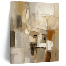 Load image into Gallery viewer, Neutral Toned Abstract Blocks Acrylic Art - Great for Minimalist Home Office & Rustic - style Library LargeART0610