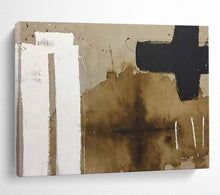 Load image into Gallery viewer, Hand - painted Brown & Black Abstract Acrylic Art for Minimalist Study Rooms LargeART1675