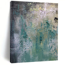 Load image into Gallery viewer, Textured Teal and Green Abstract Acrylic Art - Ideal for Bohemian - style Cafe & Nature - lover’s Study LargeART0578