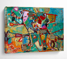 Load image into Gallery viewer, Hand - painted Vibrant Abstract Composition Acrylic Art for Creative Studio Spaces LargeART1679
