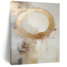 Load image into Gallery viewer, Gold Ring with Drips Acrylic Art - Great for Modern Art Gallery & Glamorous Dining Room LargeART0586