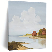 Load image into Gallery viewer, “Tranquil Riverbank Landscape” - Soft - Toned Nature Scene on Canvas DKH1436