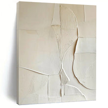 Load image into Gallery viewer, “White Textured Abstract Composition” - White, Grey Abstract Art on Canvas DKH1314