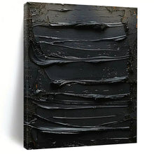 Load image into Gallery viewer, Monochromatic Black Textured Abstract - Fits Minimalist Bedroom & Study LargeART2356