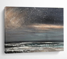 Load image into Gallery viewer, Starry Night Ocean Abstract Painting for Nautical Home & Dreamy Bedroom DKH103