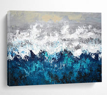 Load image into Gallery viewer, Abstract Sea Wave Painting for a Vibrant Dining Room Ambiance LargeART1601