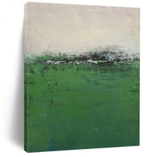 Load image into Gallery viewer, “Misty Green Field” - Green, Grey Abstract Landscape on Canvas DKH1207