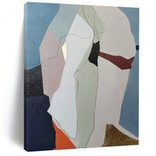 Load image into Gallery viewer, “Green - White Flowing Forms” Abstract Painting on Canvas, Nature - Inspired Bathroom Decor DKH1053