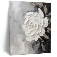 Load image into Gallery viewer, Gray & White Floral Abstract Art, Perfect for Romantic Bedroom & Sophisticated Dining Room LargeART2104
