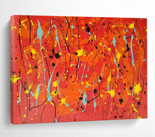 Load image into Gallery viewer, Hand - painted Red Background Drip Painting Acrylic Art for Energetic Gym Interiors LargeART1725