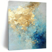 Load image into Gallery viewer, Gold - Blue Ethereal Swirl Acrylic Art, Ideal for Bedroom & Luxury Spa LargeART1025