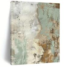 Load image into Gallery viewer, Textured Green & Brown Abstract Canvas Painting 2, Ideal for Farmhouse Dining Room & Bohemian Bedroom LargeART1268