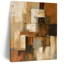 Load image into Gallery viewer, Earthy Toned Abstract Blocks Acrylic Art - Great for Rustic - style Kitchen & Mid - century Modern Lounge LargeART0600