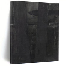 Load image into Gallery viewer, “Muted Black Textures” - Black Abstract Textured Art on Canvas DKH1155