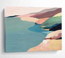 Load image into Gallery viewer, Pastel Coastal Abstract Painting on Canvas - “Soft Shores” DKH741