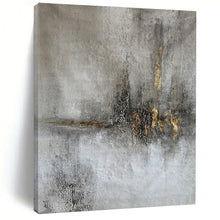 Load image into Gallery viewer, Gray - Gold Textured Abstract Art for Luxury Boutique & Sophisticated Home Office LargeART0900