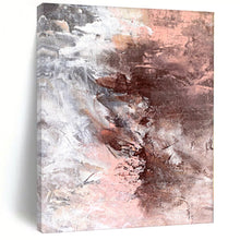Load image into Gallery viewer, Hand - painted Substantial Blush and Gray Abstract Fusion Acrylic Art for Chic Dressing Rooms LargeART0043