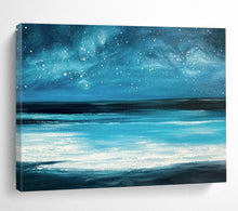 Load image into Gallery viewer, Deep Blue Starry Sea Abstract Art for Beach House & Meditation Space DKH104