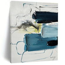 Load image into Gallery viewer, Custom Large Dynamic Blue Abstract - Perfect for Creative Studio & Trendy Bar LargeART0779